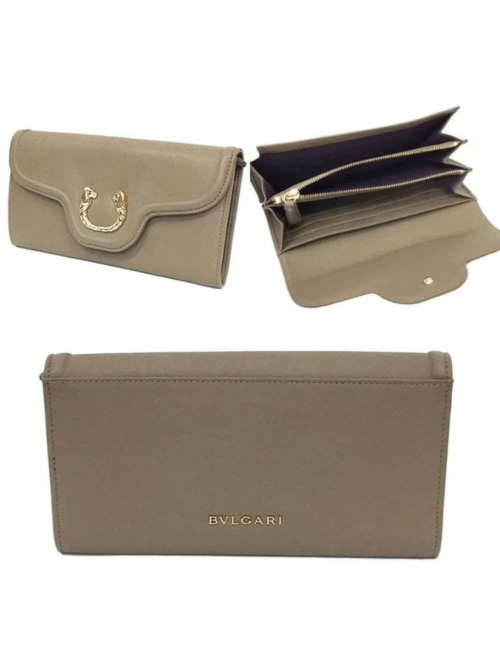 Bvlgari Leoni Long Wallet Beige